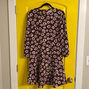 LOFT Maroon Floral Dress